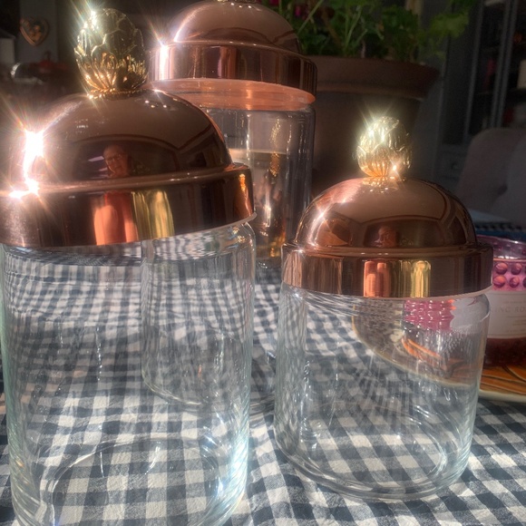 Ruffoni Other - Ruffoni Copper Elegant Glass Canister Set of three in original delivery box